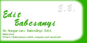 edit babcsanyi business card