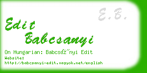 edit babcsanyi business card